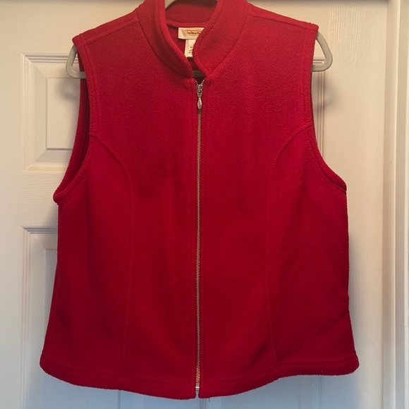 Talbots Jackets & Blazers - Talbots red zip front polar fleece vest